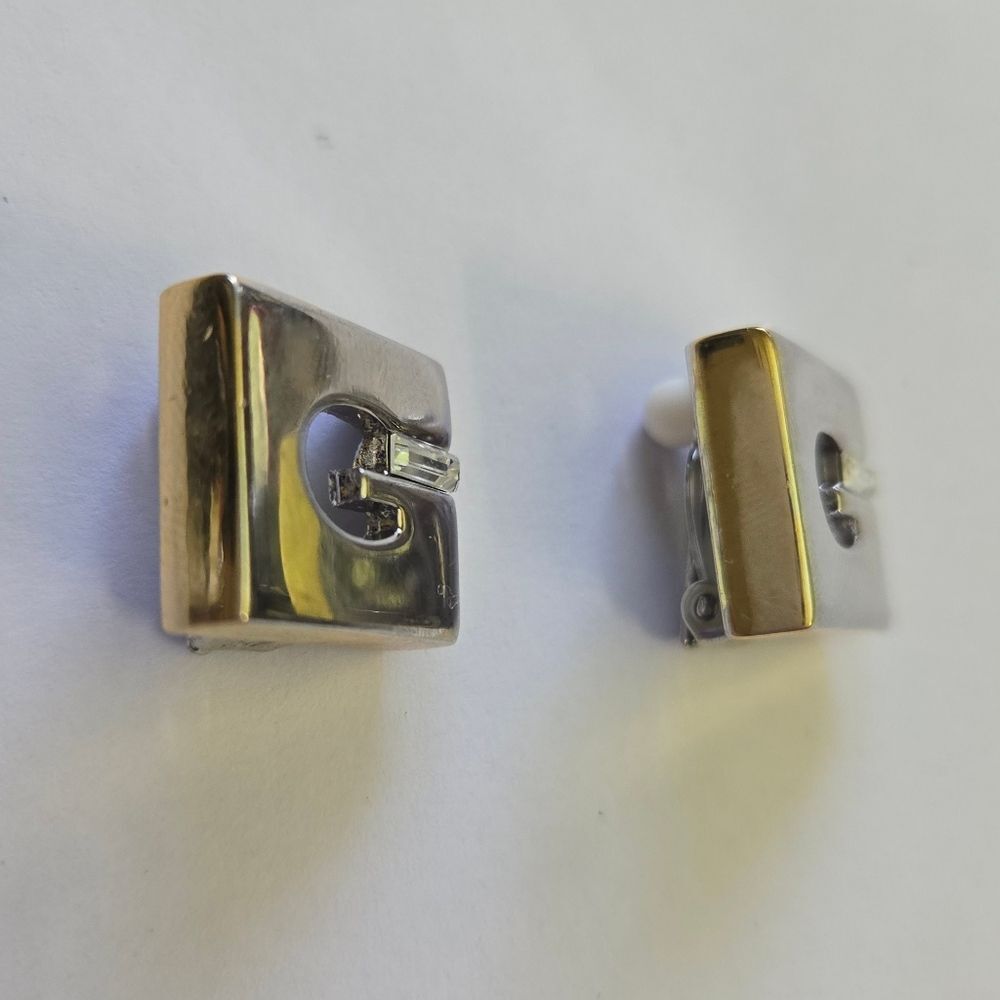 🐢 Givenchy Vintage 80's G Logo Earrings Classic Glam Guaranteed Authentic - Picture 6 of 14